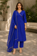 Cotton Lurex Wrap Kurta with Pant & Kota Doria Dupatta